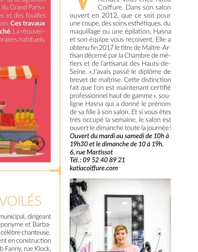 Katia Coiffure, ouvert même le dimanche !